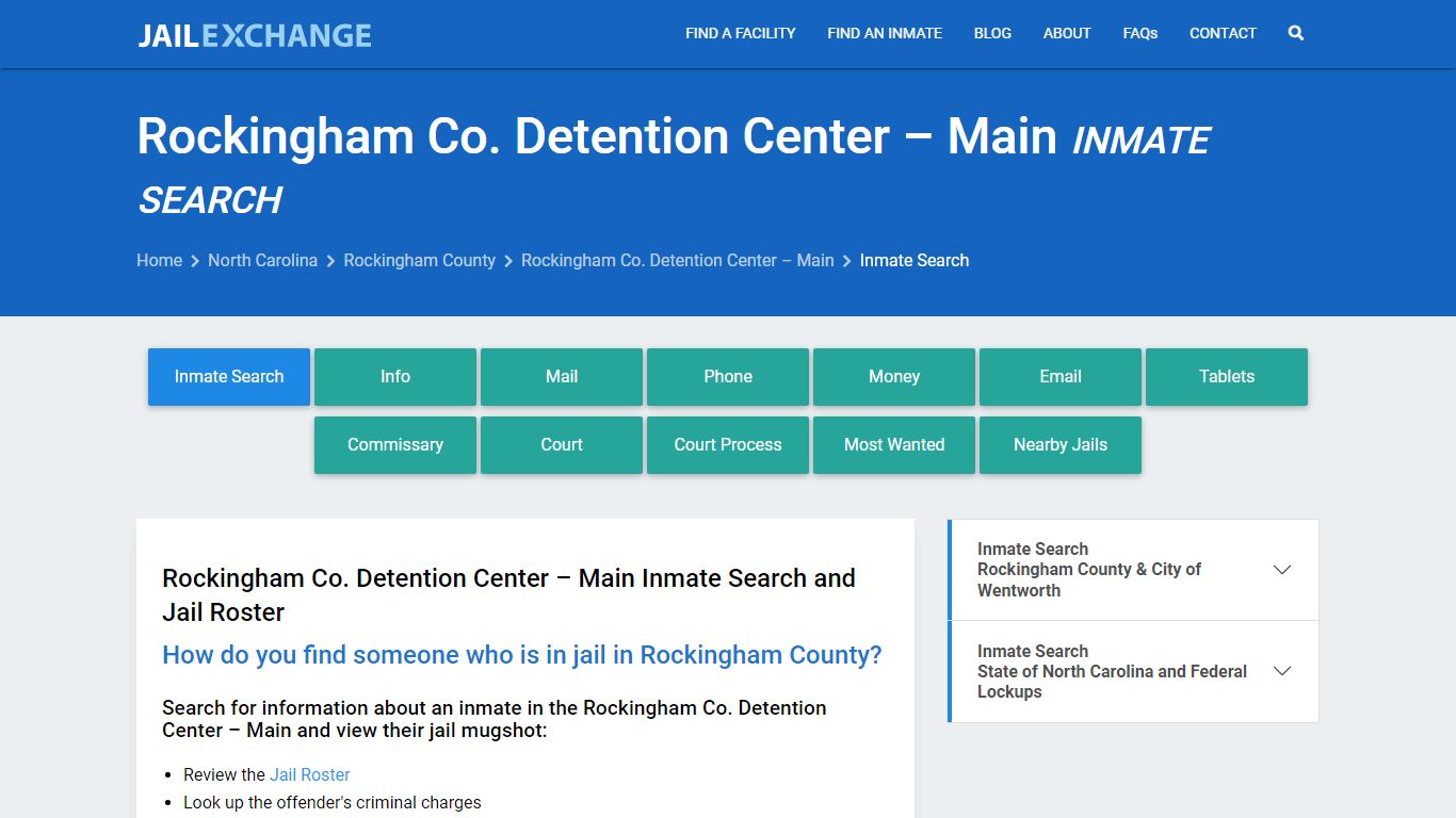 Rockingham Co. Detention Center – Main Inmate Search
